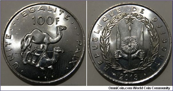 100 Francs (Republic of Djibouti // Copper-Nickel) 