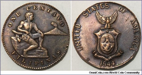 1 Centavo (USA Administration // Brass 5.3g)