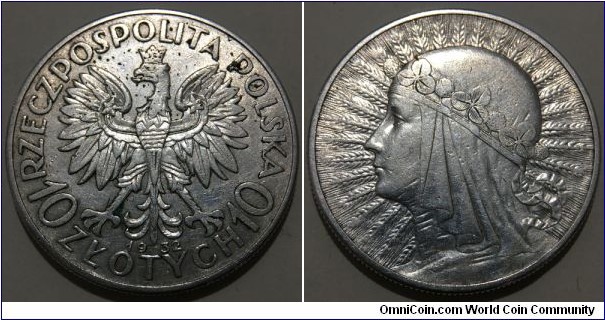 10 Zlotych (2nd Polish Republic // SILVER 0.750 / 22g / ⌀34mm) 