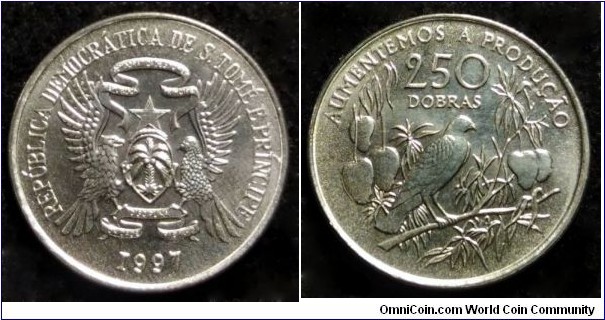 Sao Tome & Principe.
250 dobras. 1997, F.A.O.