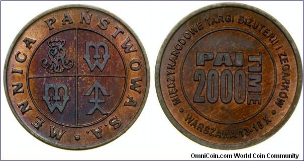 Token Mint of Poland - International Jewellery and Watch Fair Warsaw 2000