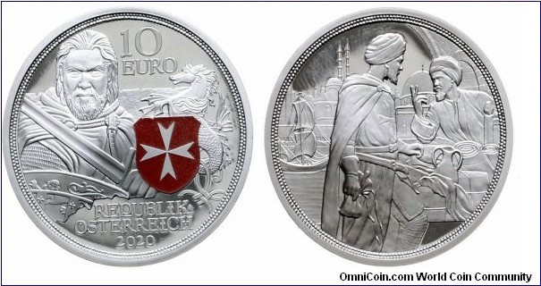 Austria 10 Euro - Knights Tales. Fortitude. 16,82g Ag 925.