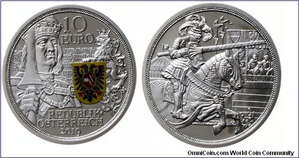 Austria 10 Euro - Knights Tales. Chivalry. 16,82g Ag 925.