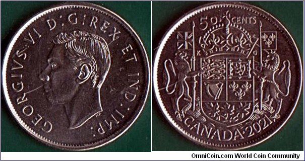 Canada 2021 50 Cents.