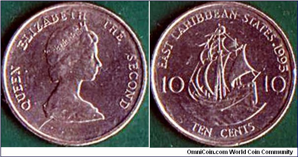 East Caribbean States 1995 10 Cents.