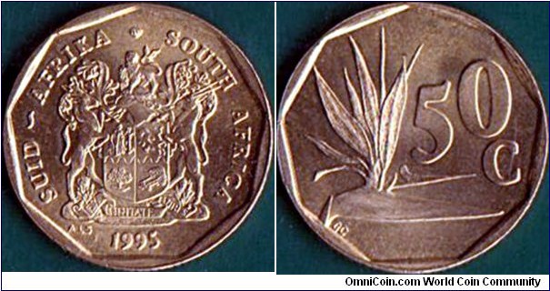 South Africa 1995 50 Cents.