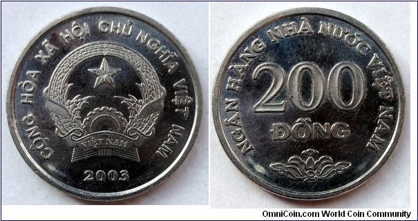 Vietnam 200 dong.
2003
