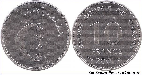 10 Francs 2001 Comoros