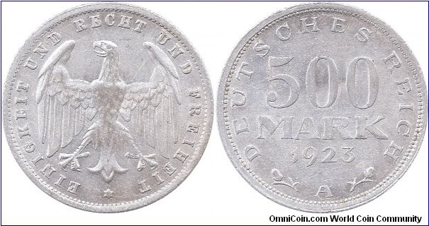 500 Mark 1923 Berlin Mint