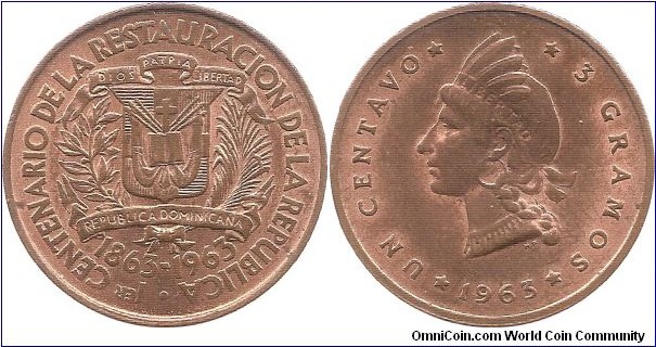 1 Centavo 1963 Dominican Republic