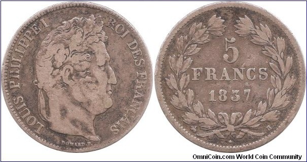 5 Francs 1837 France