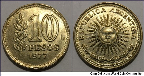 10 Pesos (Argentine Republic // Aluminium-Bronze) 