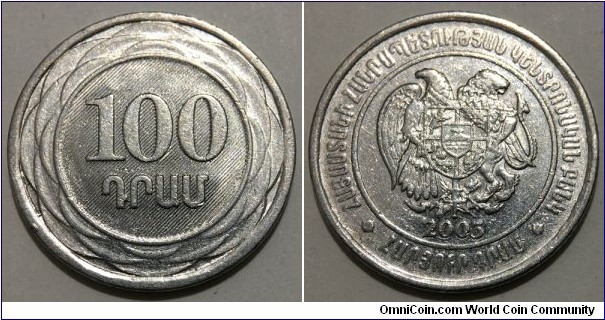 100 Dram (Republic of Armenia / Nickel plated Steel) 