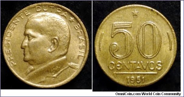 Brazil 50 centavos.
1951