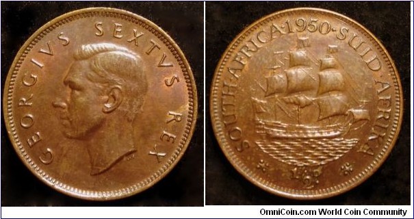 South Africa 1/2 penny. 1950
