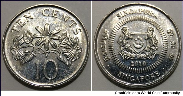 10 Cents (Republic of Singapore // Copper-Nickel) 