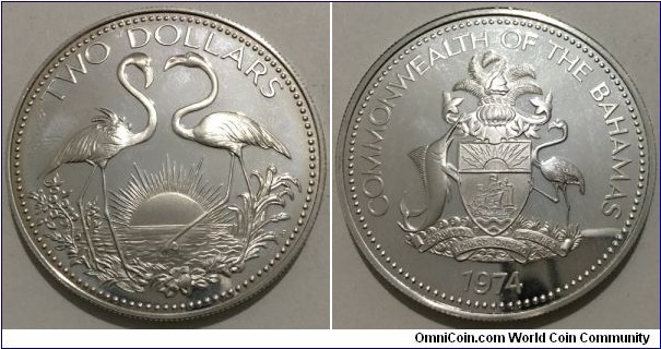 2 Dollars (Commonwealth of the Bahamas / Queen Elizabeth II // SILVER 0.925 / 29.8g / ⌀40mm / Mintage: 129.000 pcs) 