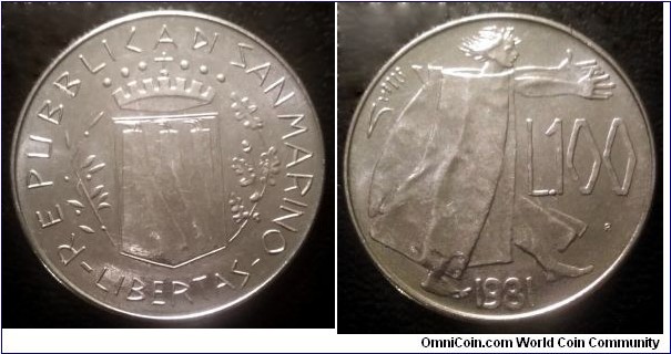 San Marino 100 lire.
1981