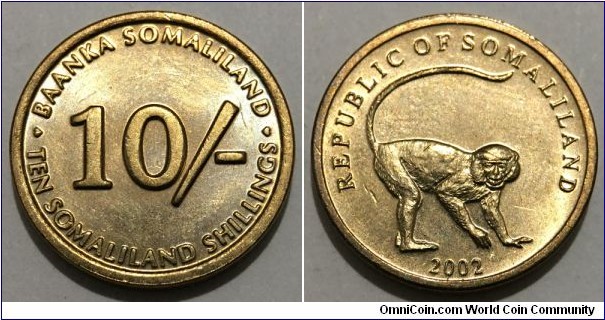 10 Shillings (Republic of Somaliland // Brass 3.51g)