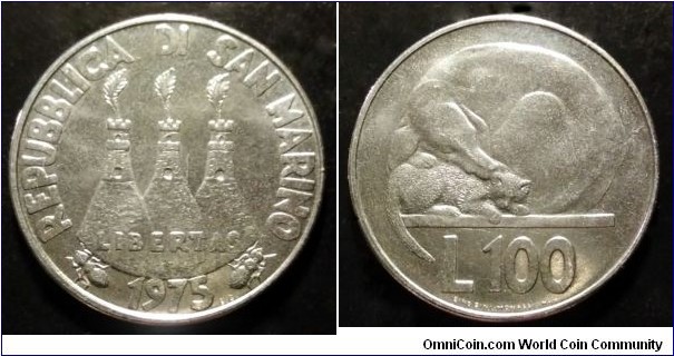San Marino 100 lire.
1975