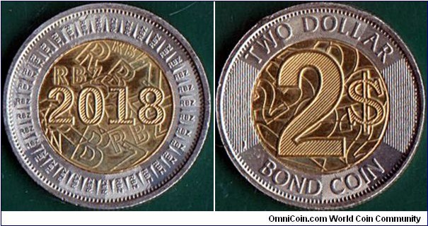 Zimbabwe 2018 2 Dollars.

Bond Coin.