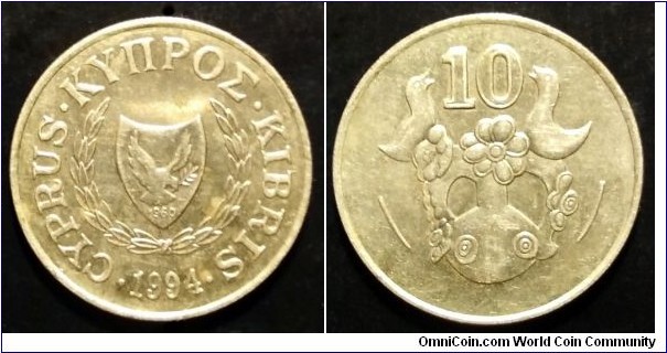 Cyprus 10 cents.
1994 (II)