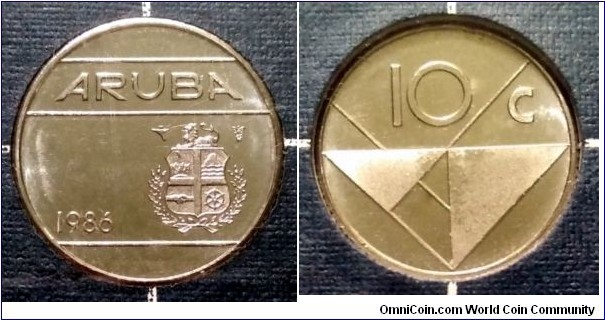 Aruba 10 cents from 1986 mint set.