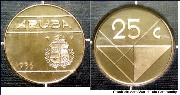 Aruba 25 cents from 1986 mint set.