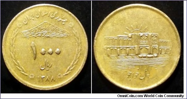 Iran 1000 rials.
2009 (SH 1388)