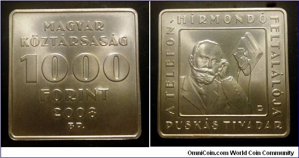 Hungary 1000 forint. 2008, 115th Anniversary of the 