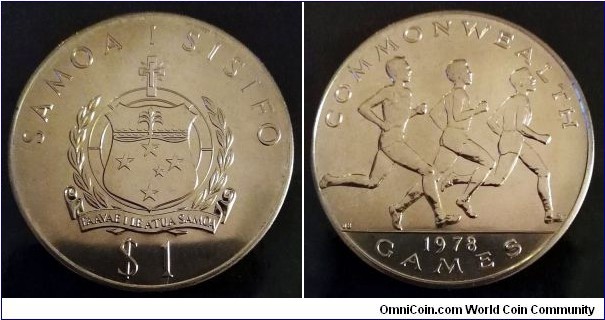 Samoa 1 tala.
1978, Commonwealth Games, Edmonton. 
Mintage: 7.710 pcs.

