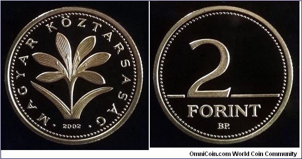 Hungary 2 forint.
2002, Proof. Mintage: 3.000 pcs.