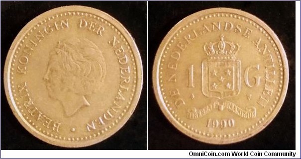 Netherlands Antilles 1 gulden. 1990