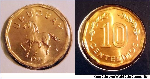 Uruguay 10 centesimos.
1981