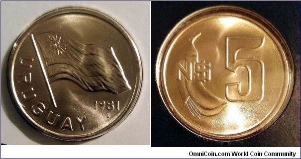 Uruguay 5 new pesos.
1981 (II)
