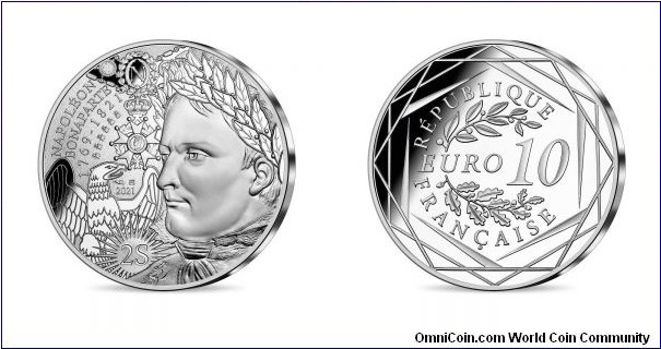 10 Euros Bicentennial Death of Napoleon 1st