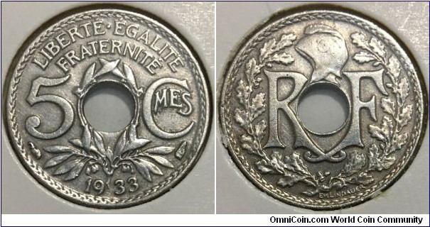 5 Centimes (3rd French Republic // Copper-Nickel) 