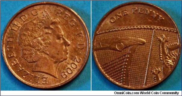 One Penny, with portion of the Royal Shield on reverse. Cu plated steel, 20.3 mm. 