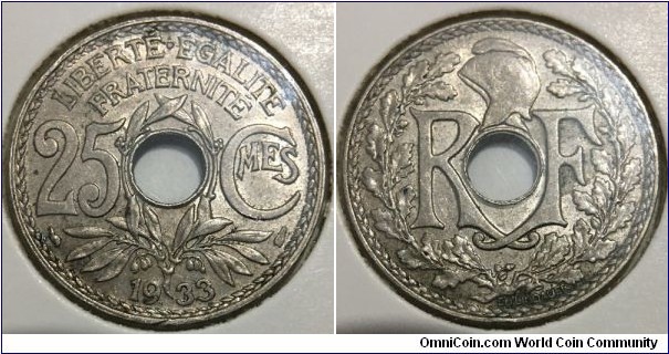 25 Centimes (3rd French Republic // Copper-Nickel) 