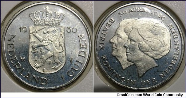 1 Gulden (Kingdom of the Netherlands / Queen Beatrix / Coronation of Queen Beatrix // Nickel 6g) 