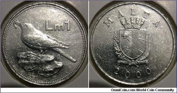 1 Lira (Republic of Malta // Nickel 13g) 
