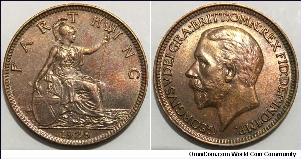 1 Farthing (United Kingdom / King George V // Bronze 2.83g) 