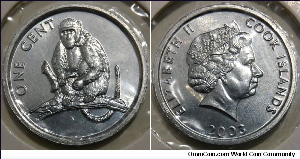 1 Cent (Cook Islands - Associated state of New Zealand / Queen Elizabeth II // Aluminium)