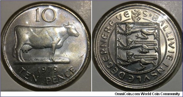 10 Pence (Bailiwick of Guernsey - British Crown Dependencies / Queen Elizabeth II // Copper-Nickel / Mintage: 659.000 pcs) 