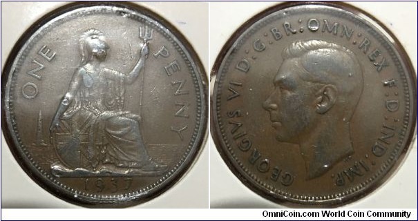 1 Penny (United Kingdom / King George VI / Bronze 9.45g) 