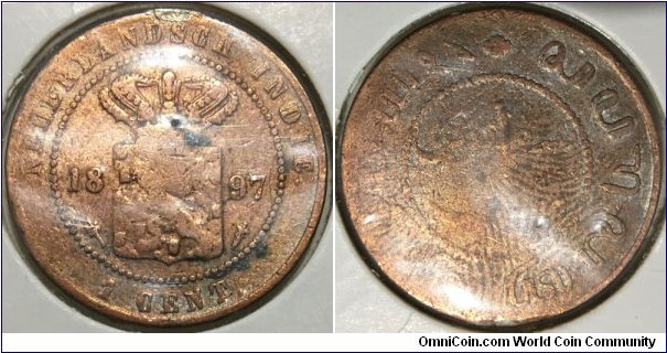 1 Cent (Dutch East Indies / Queen Wilhelmina // Copper 4.8g)