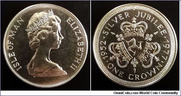 Isle of Man 1 crown. 1977, 25th Anniversary of the Accession of Queen Elizabeth II.