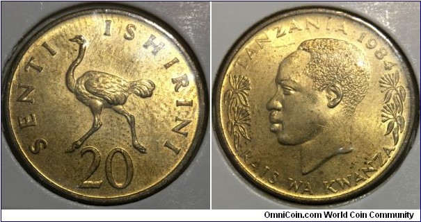 20 Senti (United Republic of Tanzania // Nickel Brass) 