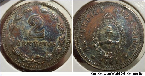 2 Centavos (Argentine Republic // Bronze 3.4g) 