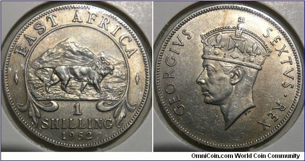 1 Shilling (British East Africa / King George VI // Copper-Nickel) 